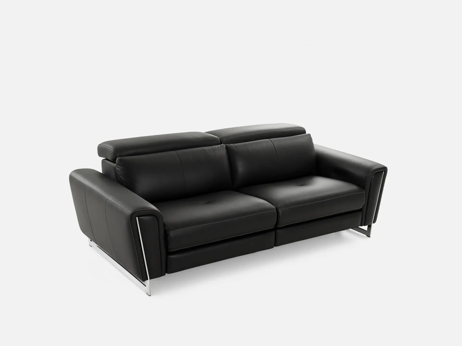 Canape contemporain en cuir noir Victoria chez Décosalon