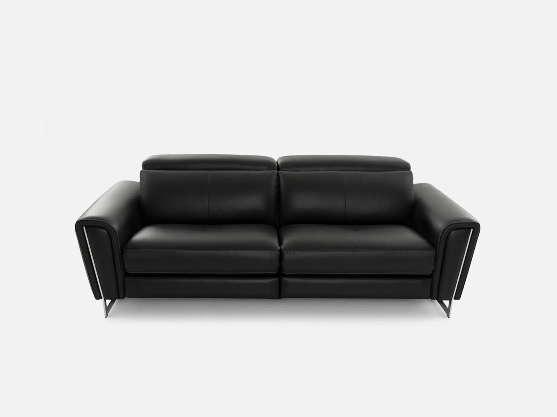 Canape contemporain en cuir noir Victoria chez Décosalon
