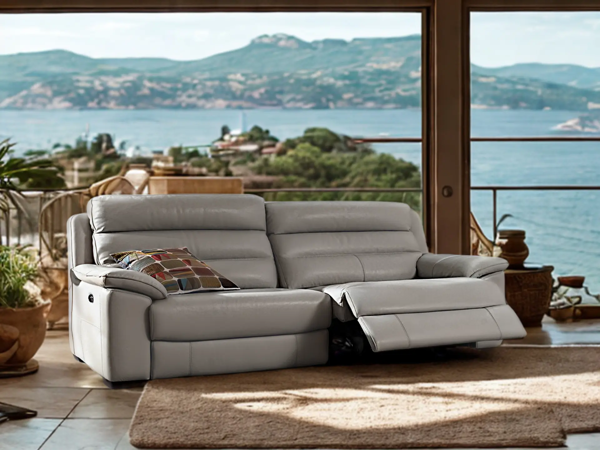 canapé-relax-en-cuir-gris-jean