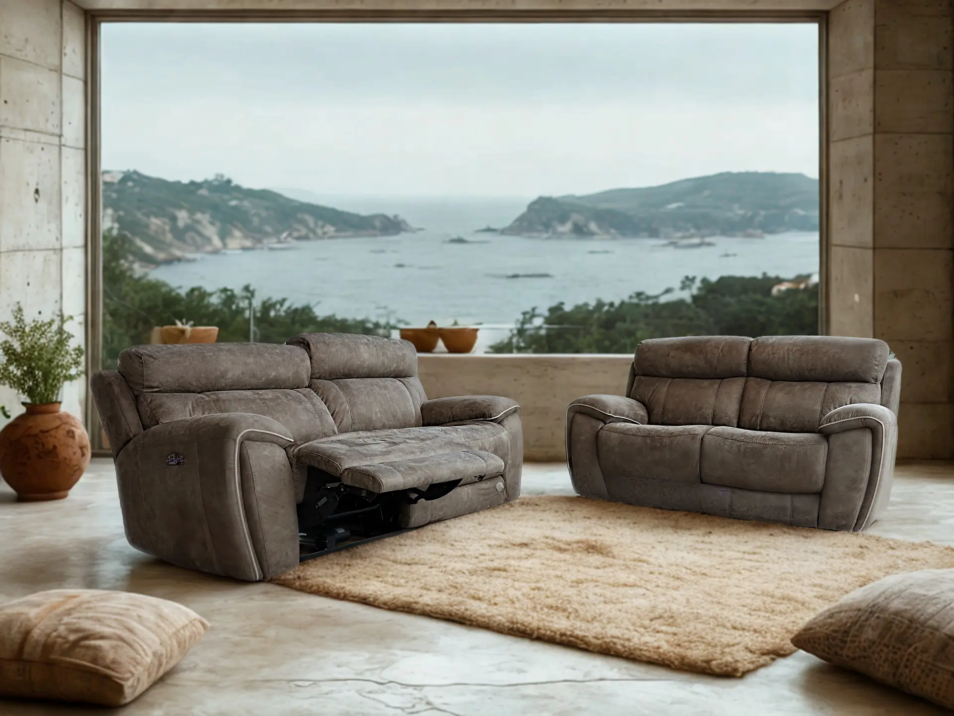Salon-3+2-relax-en-tissu- DOUGLAS-
