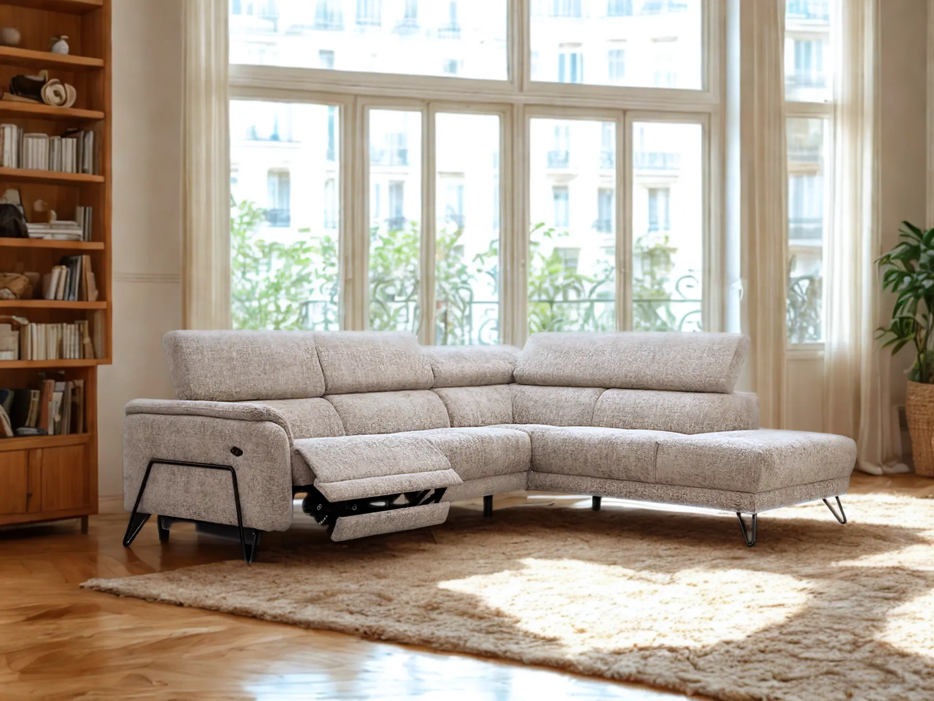 Canapé angle en tissu