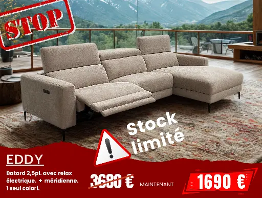 Canapé méridienne en tissu avec relax