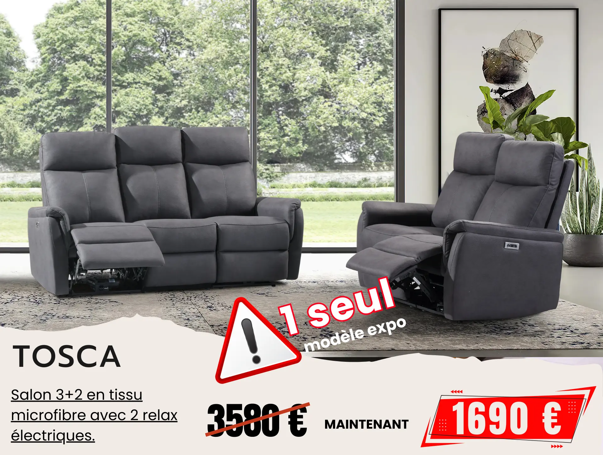 Salon 3+2 rrelax électriques