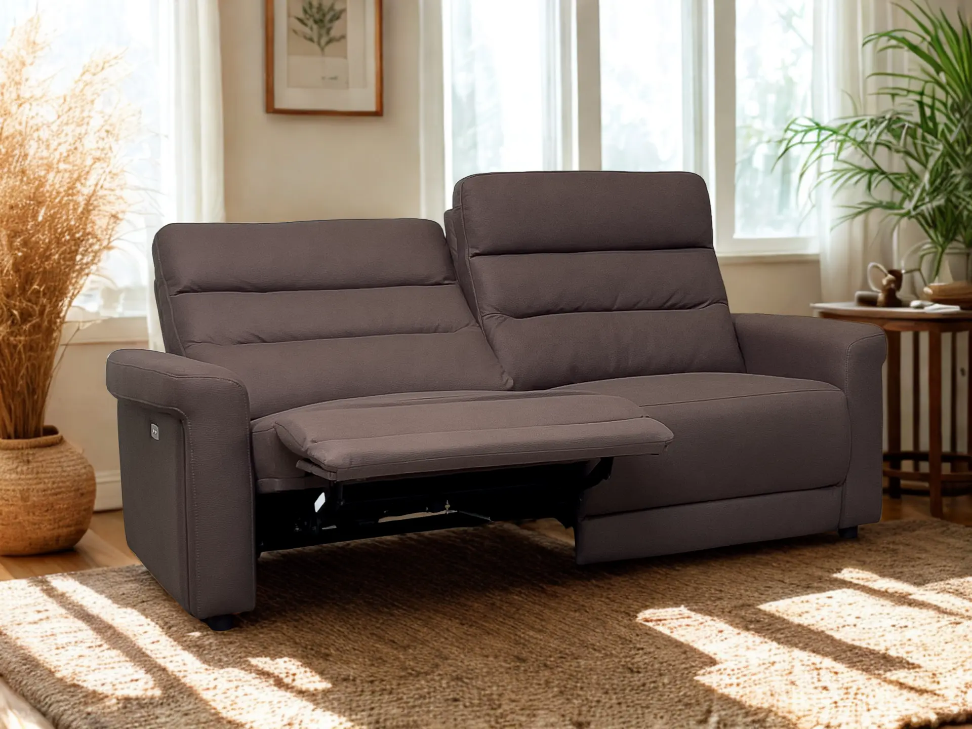 Canapé 3 places relax en tissu elephant THE Canapé 3 places relax en tissu elephant THE