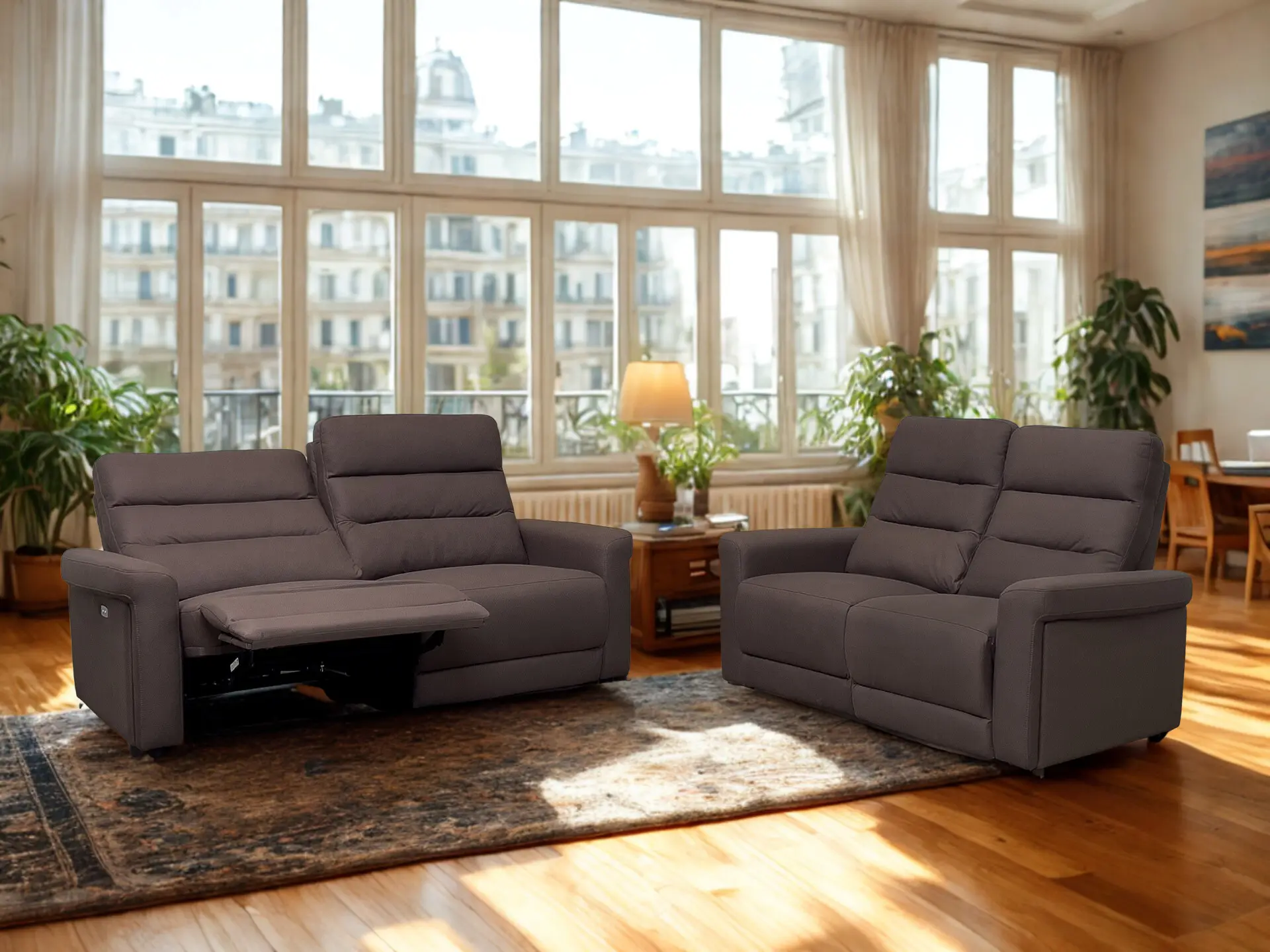 salon relax 3+2 en tissu elephant THE salon relax 3+2 en tissu elephant THE