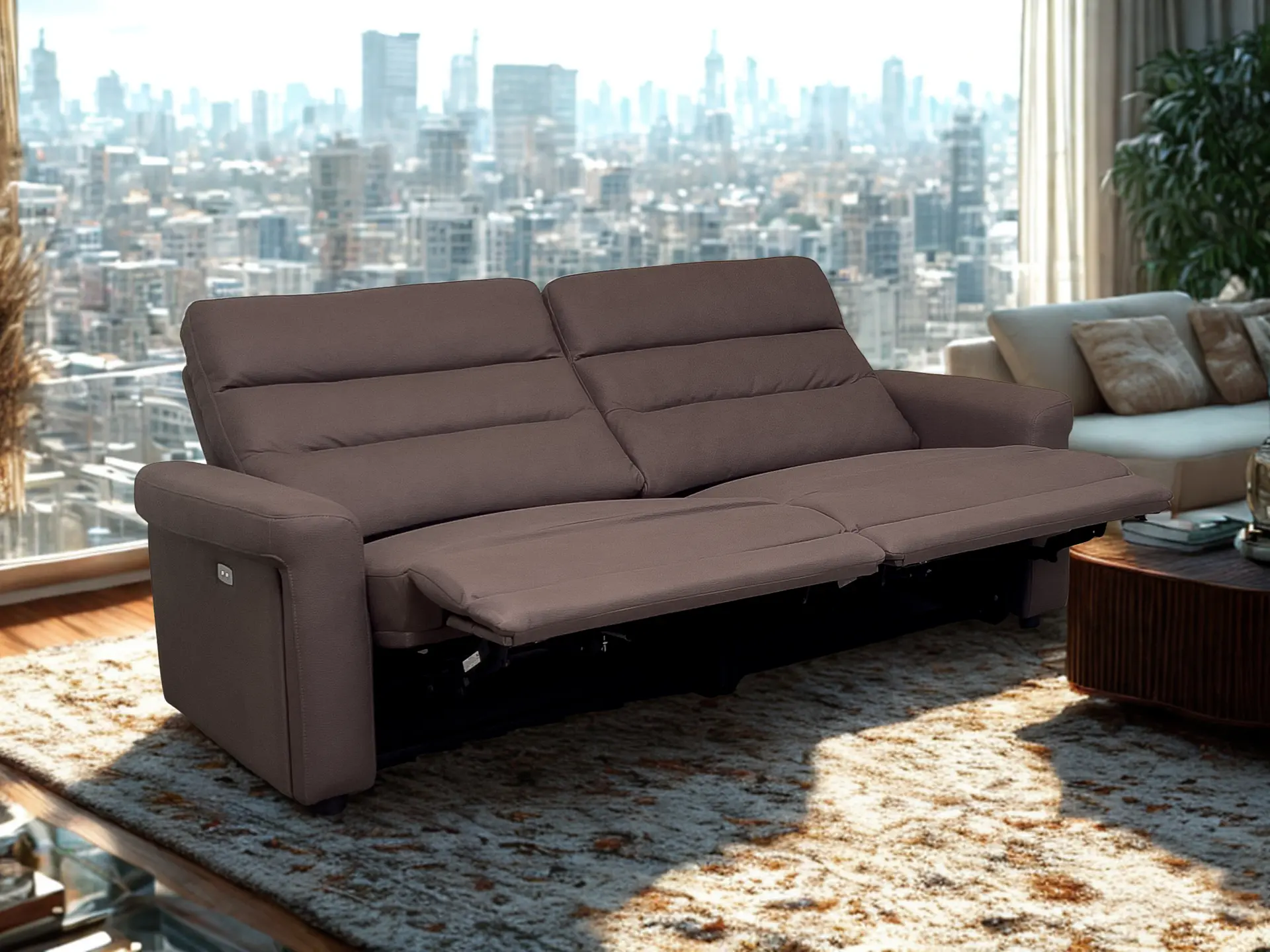 Canapé 3 places relax en tissu elephant THE Canapé 3 places relax en tissu elephant THE