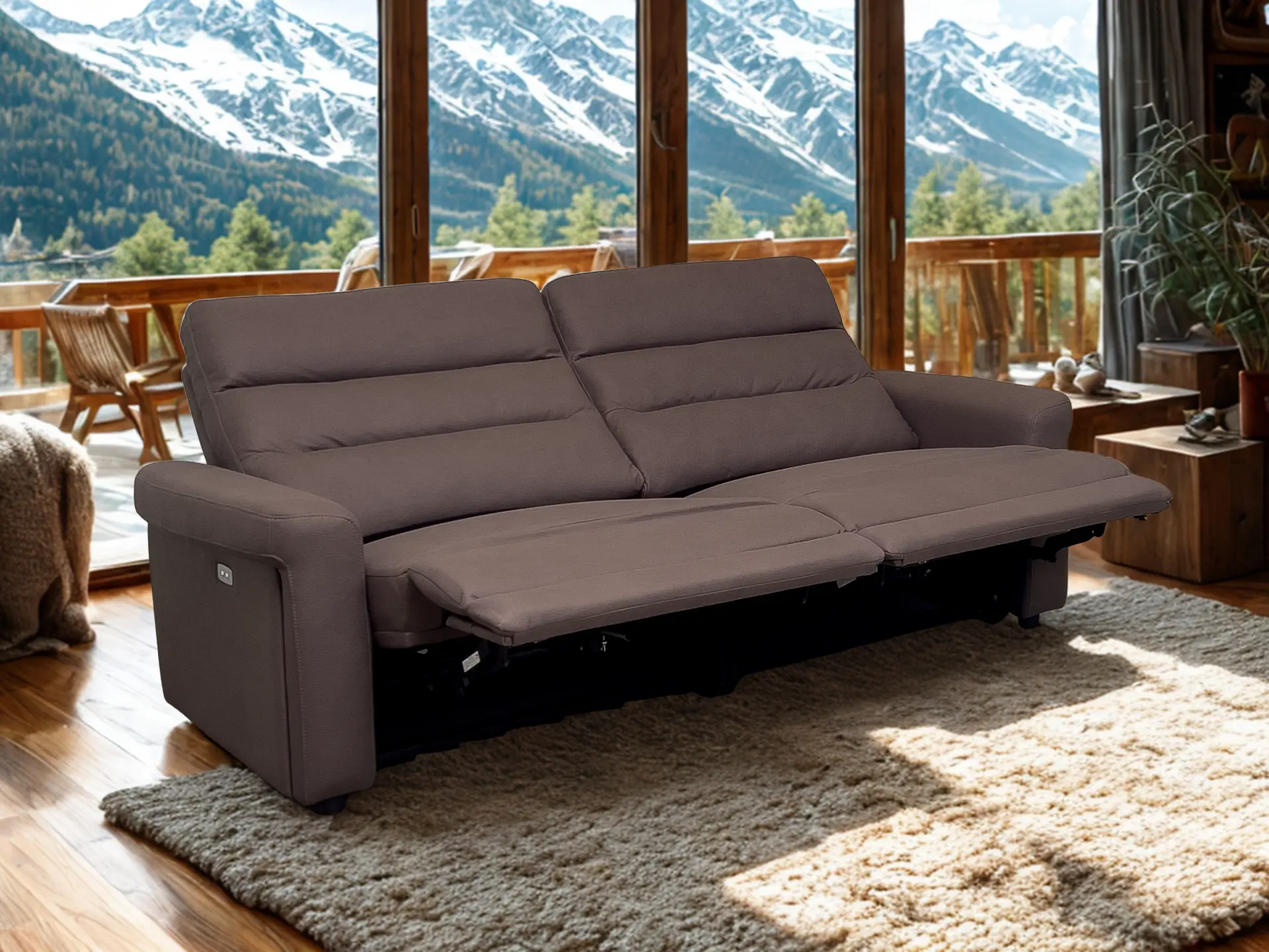 Canapé 3 places relax en tissu elephant THE Canapé 3 places relax en tissu elephant THE