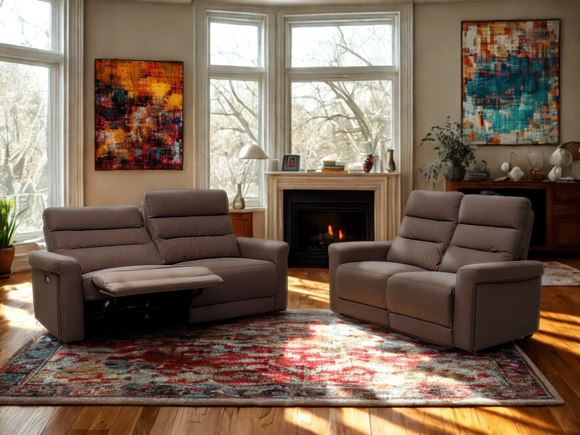 salon relax 3+2 en tissu elephant THE salon relax 3+2 en tissu elephant THE