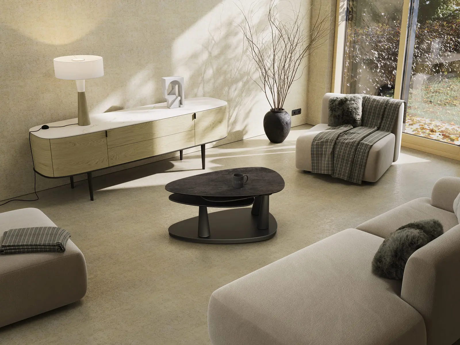 table basse en céramique camélia