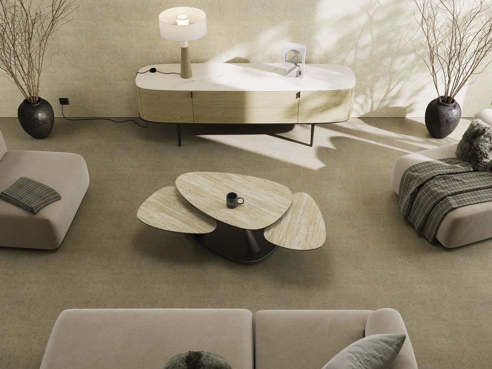 table basse en céramique camélia