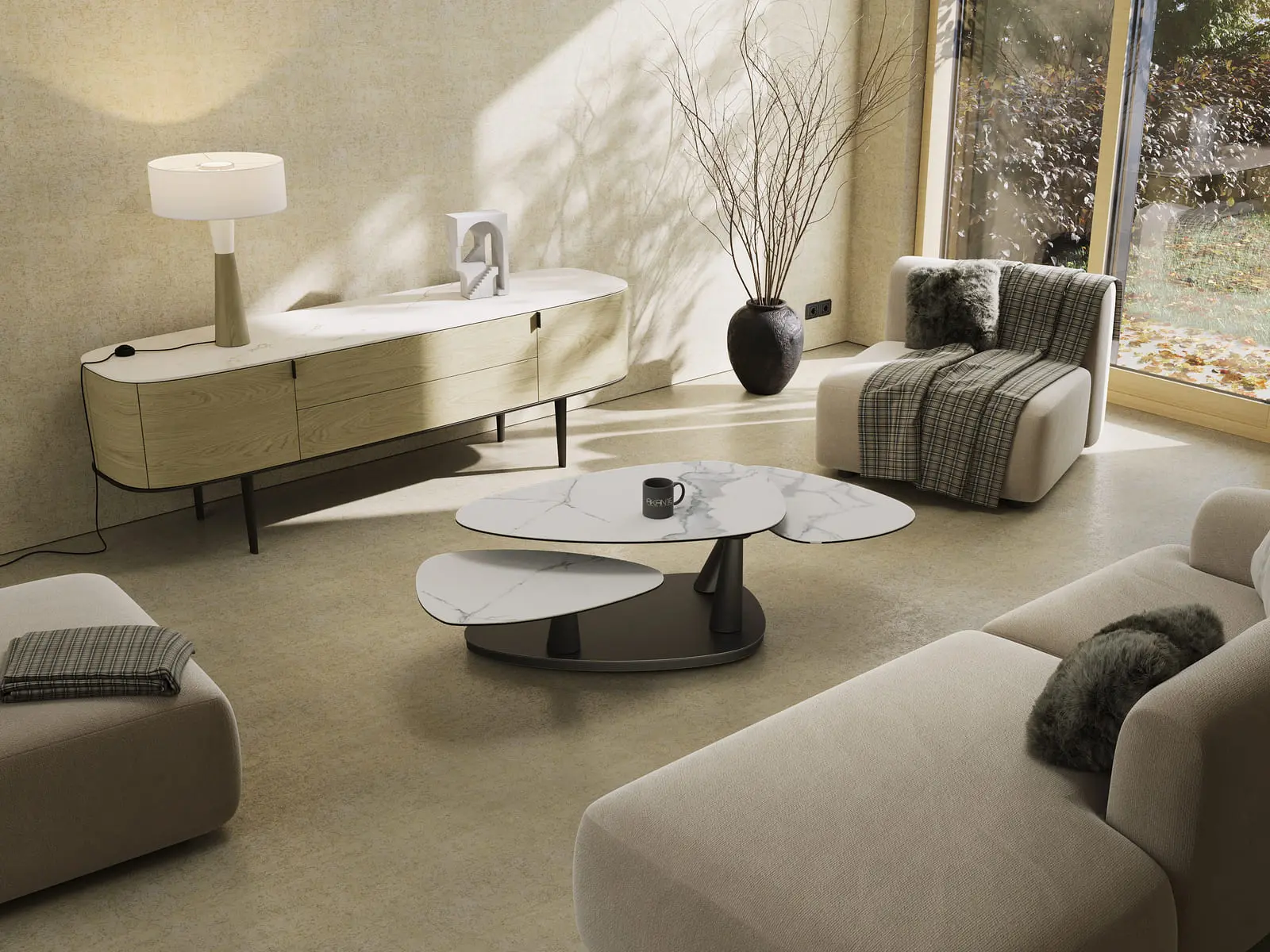 table basse en céramique camélia