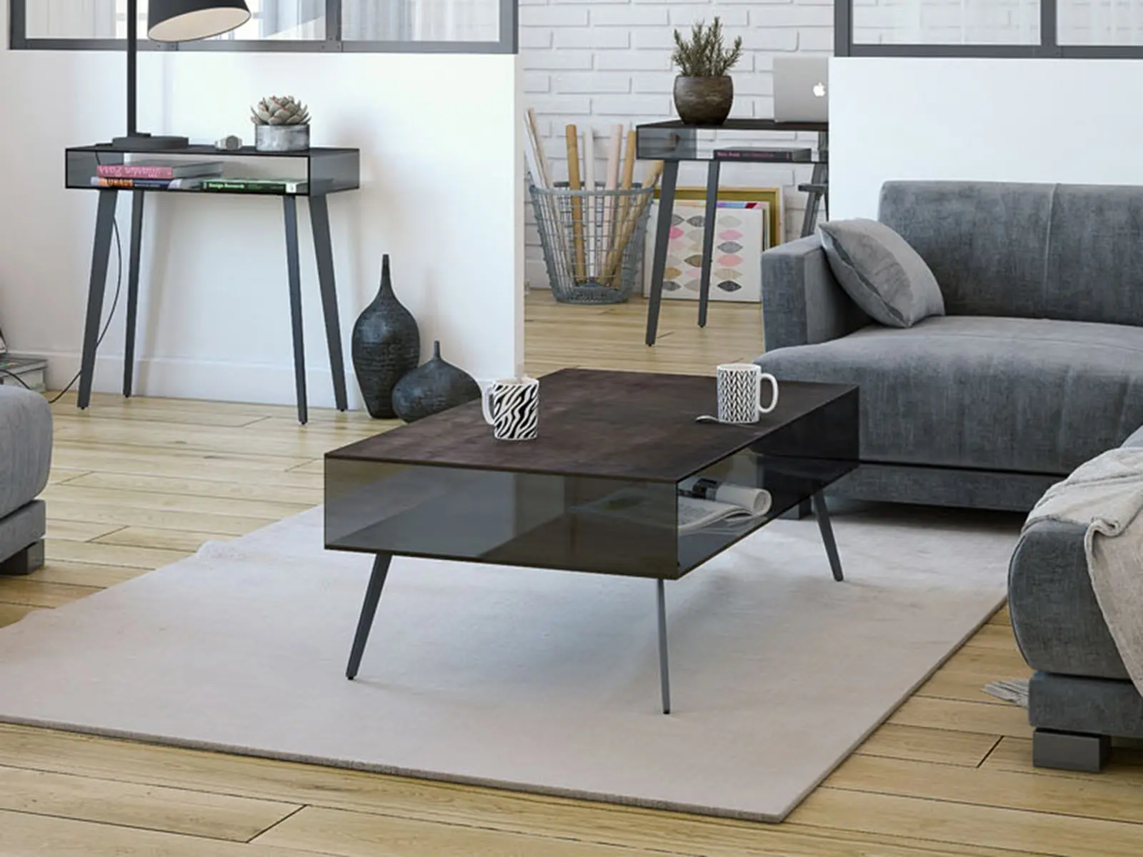 Table basse Boston céramique acier