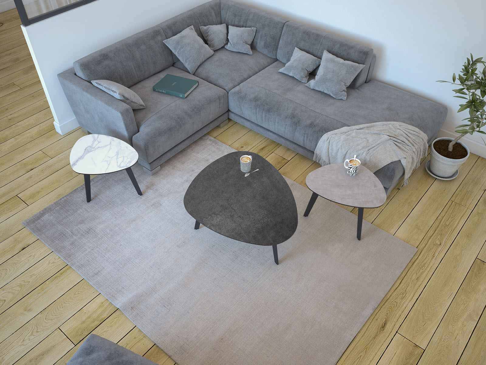 Table basse en céramique Galet