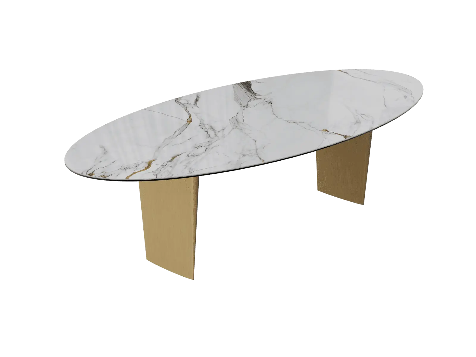 Table de repas ovale céramique marbre Goliath