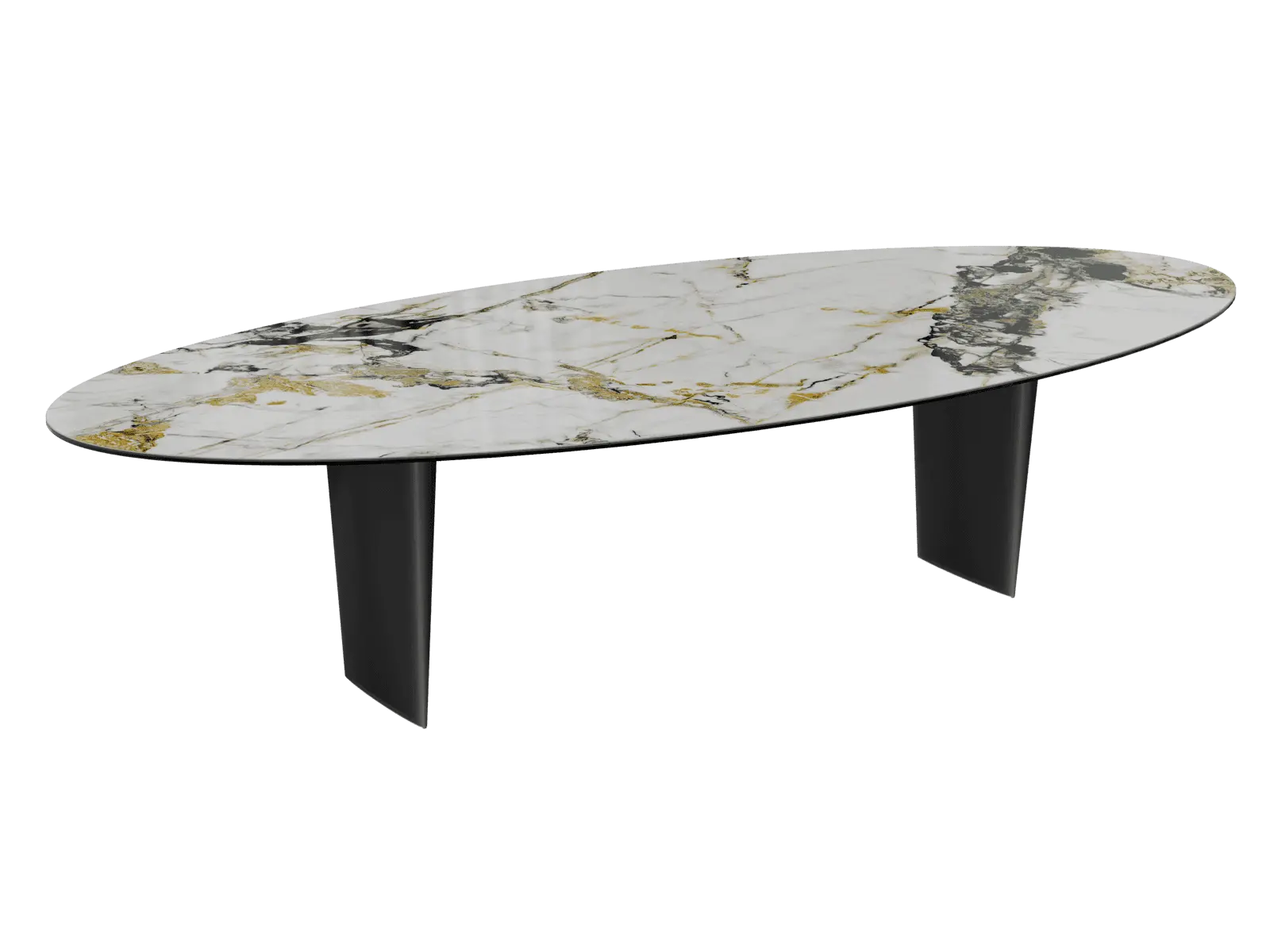 Table de repas ovale céramique marbre Goliath