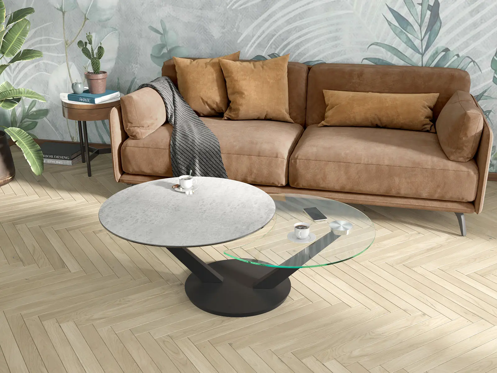 Table basse extenssible en céramique