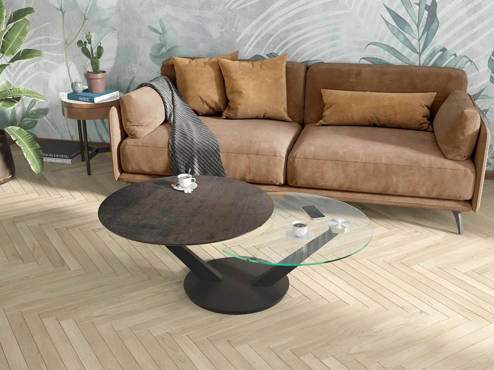 Table basse extenssible en céramique