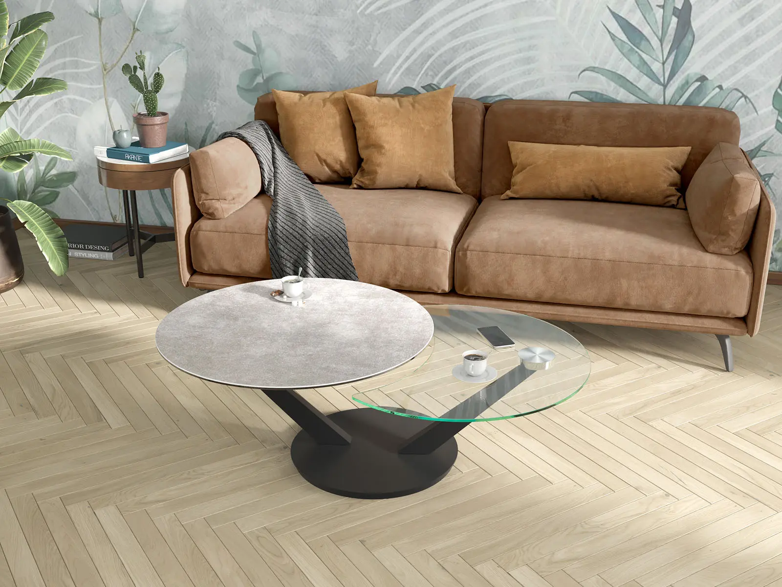 Table basse extenssible en céramique