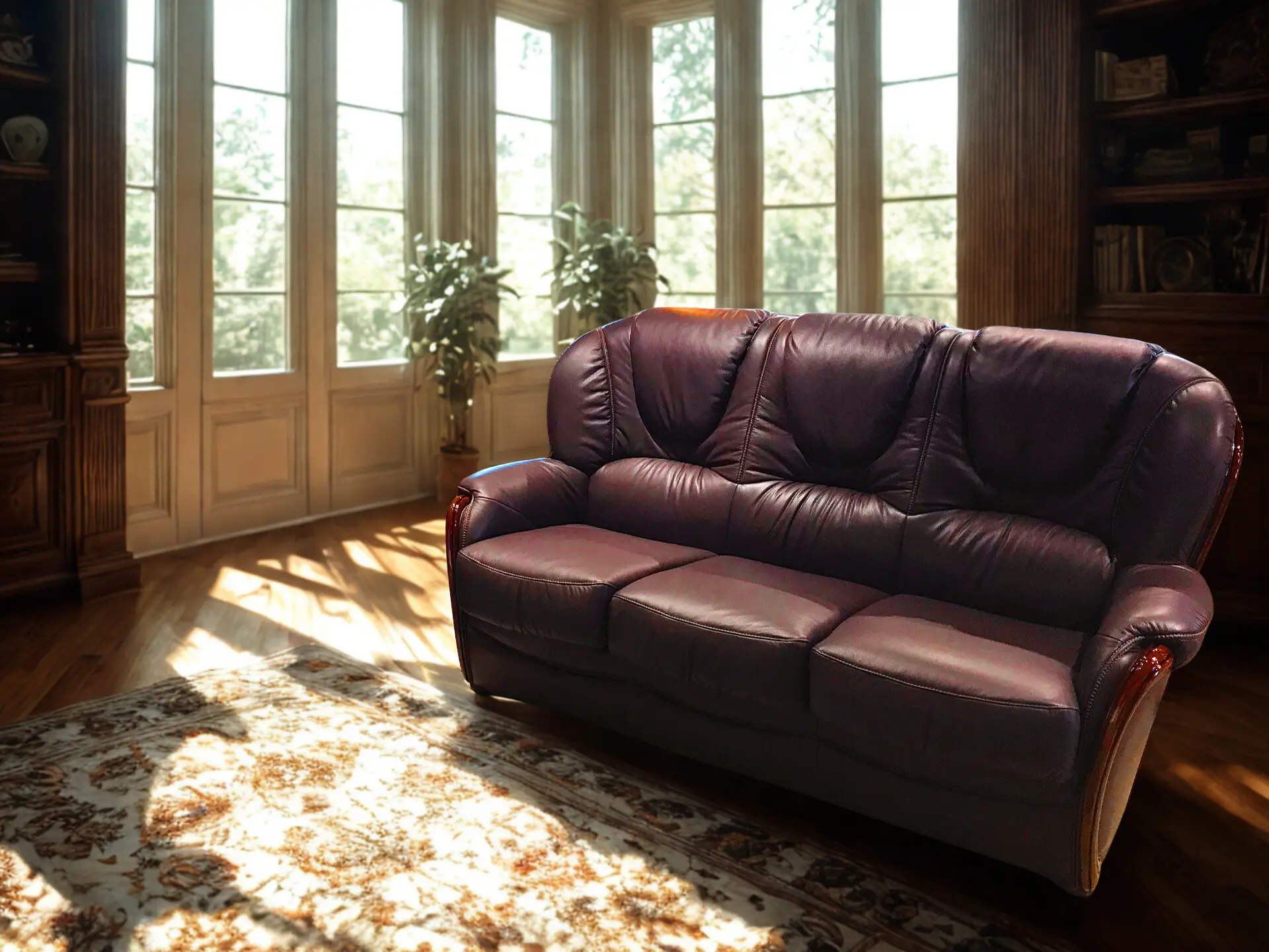 Canapé style classique en cuir chez Décosalon