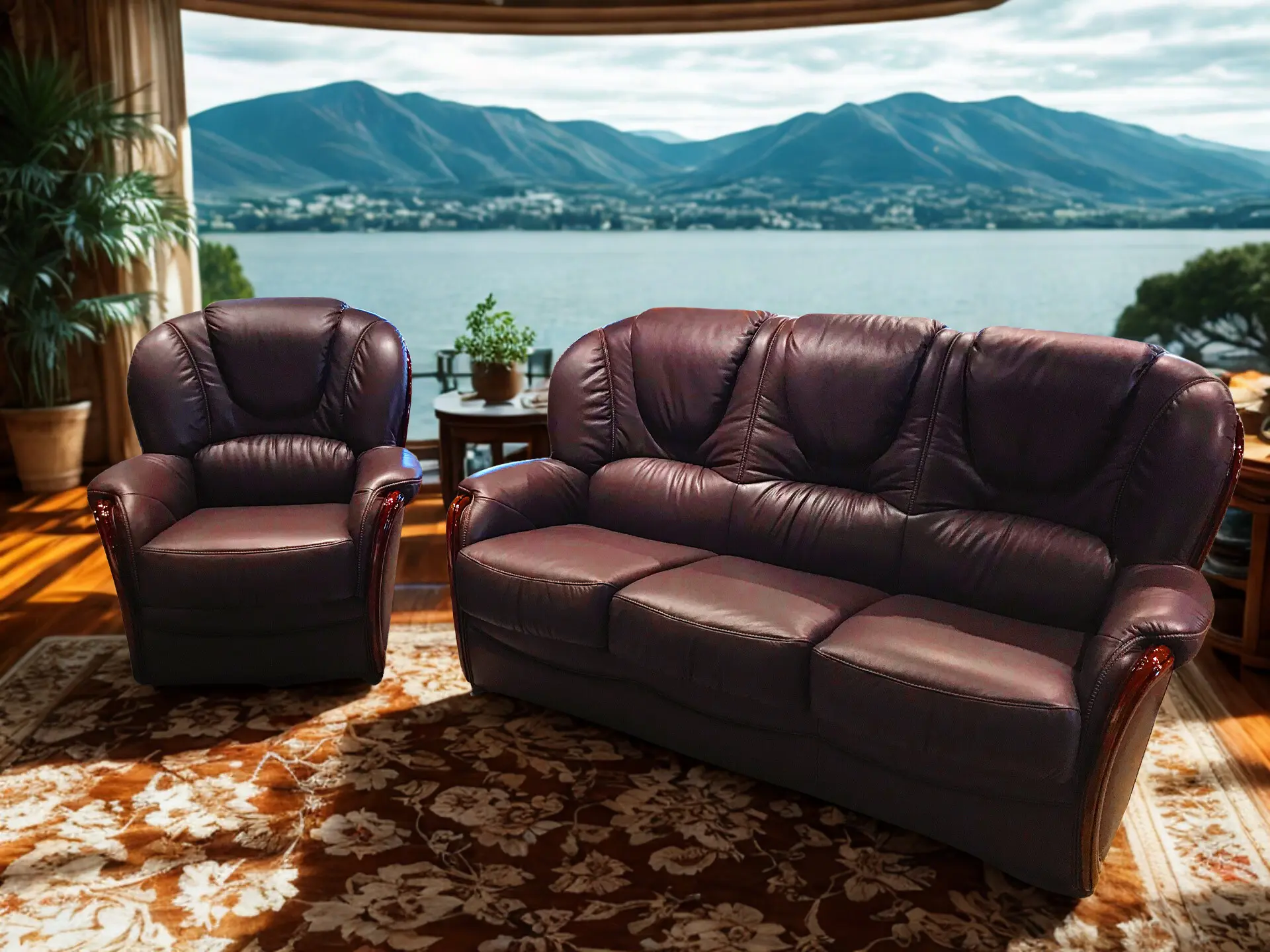 Salon classique en cuir chez Décosalon à Fléron.