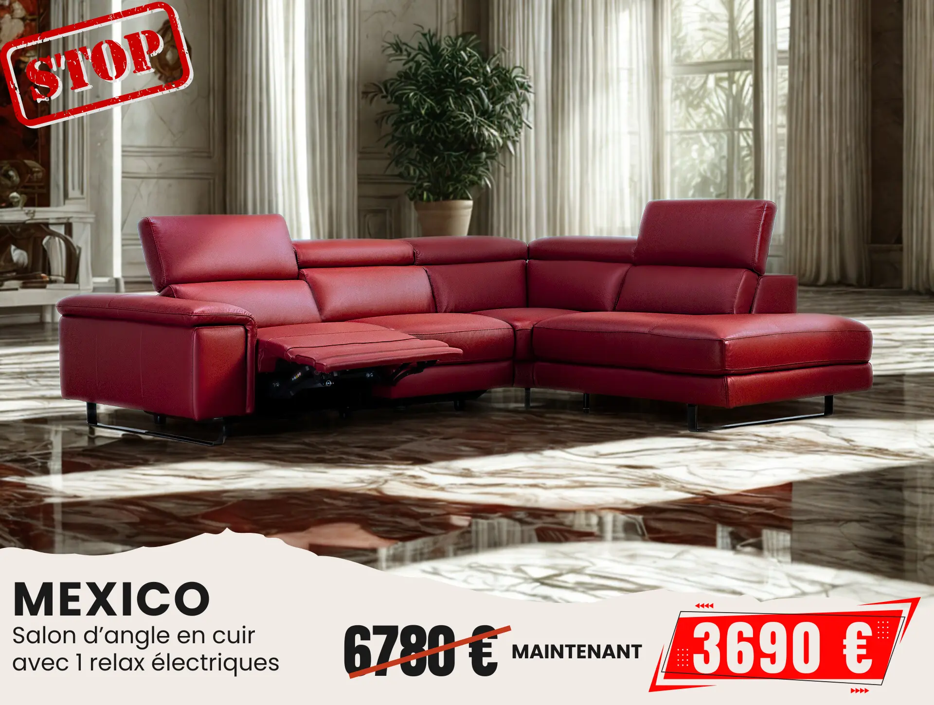 Salon angle cuir décosalon
