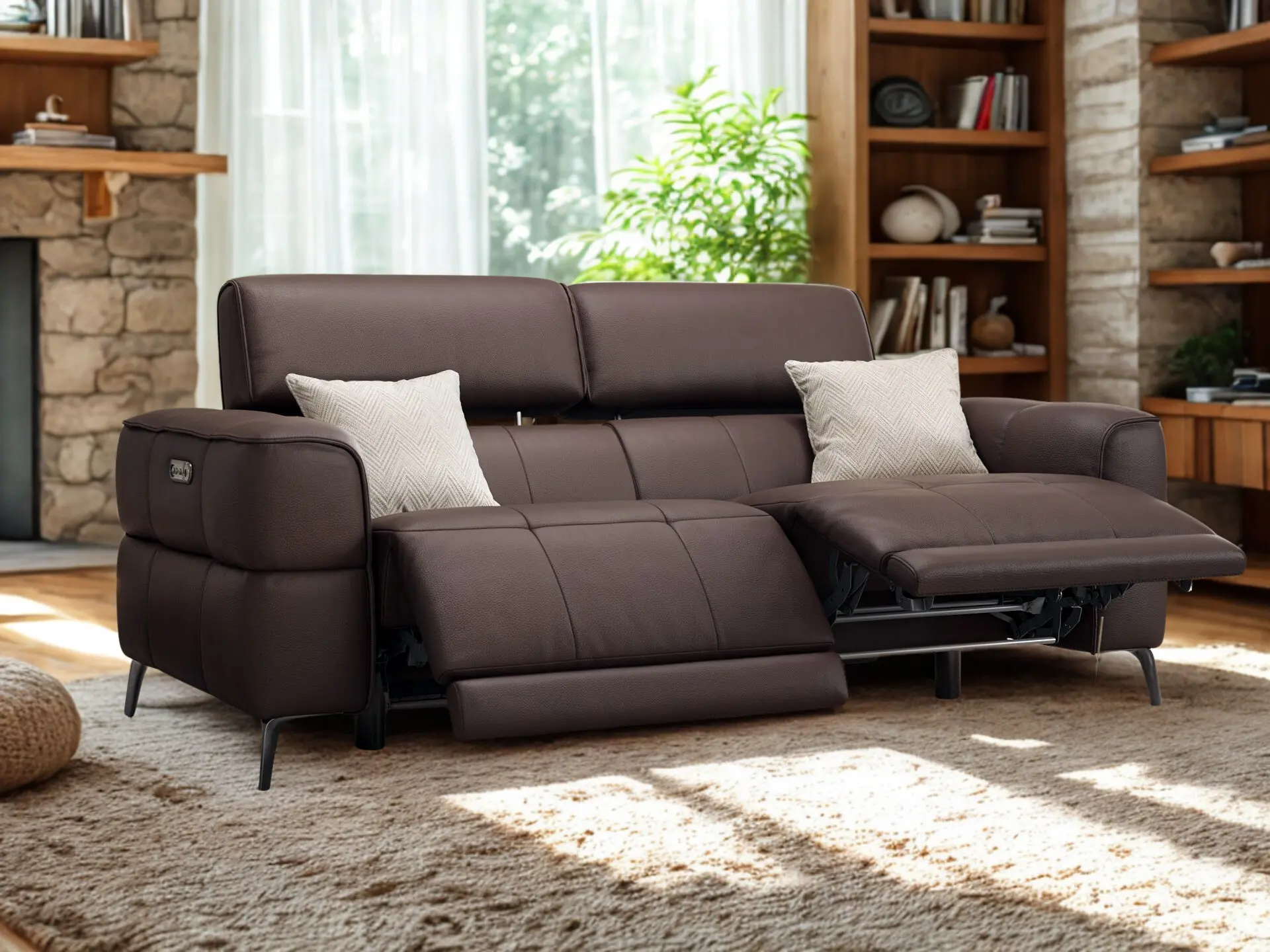 Canapé relax en tissu  gris Tango chez décosalon à Fléron.