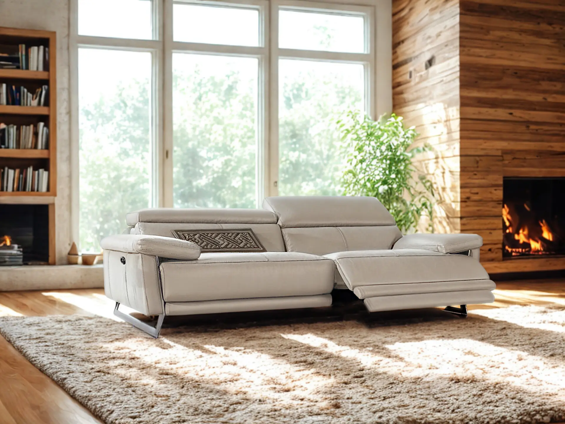 Canapé cuir Ruben Canapé moderne en cuir avec relax Décosalon