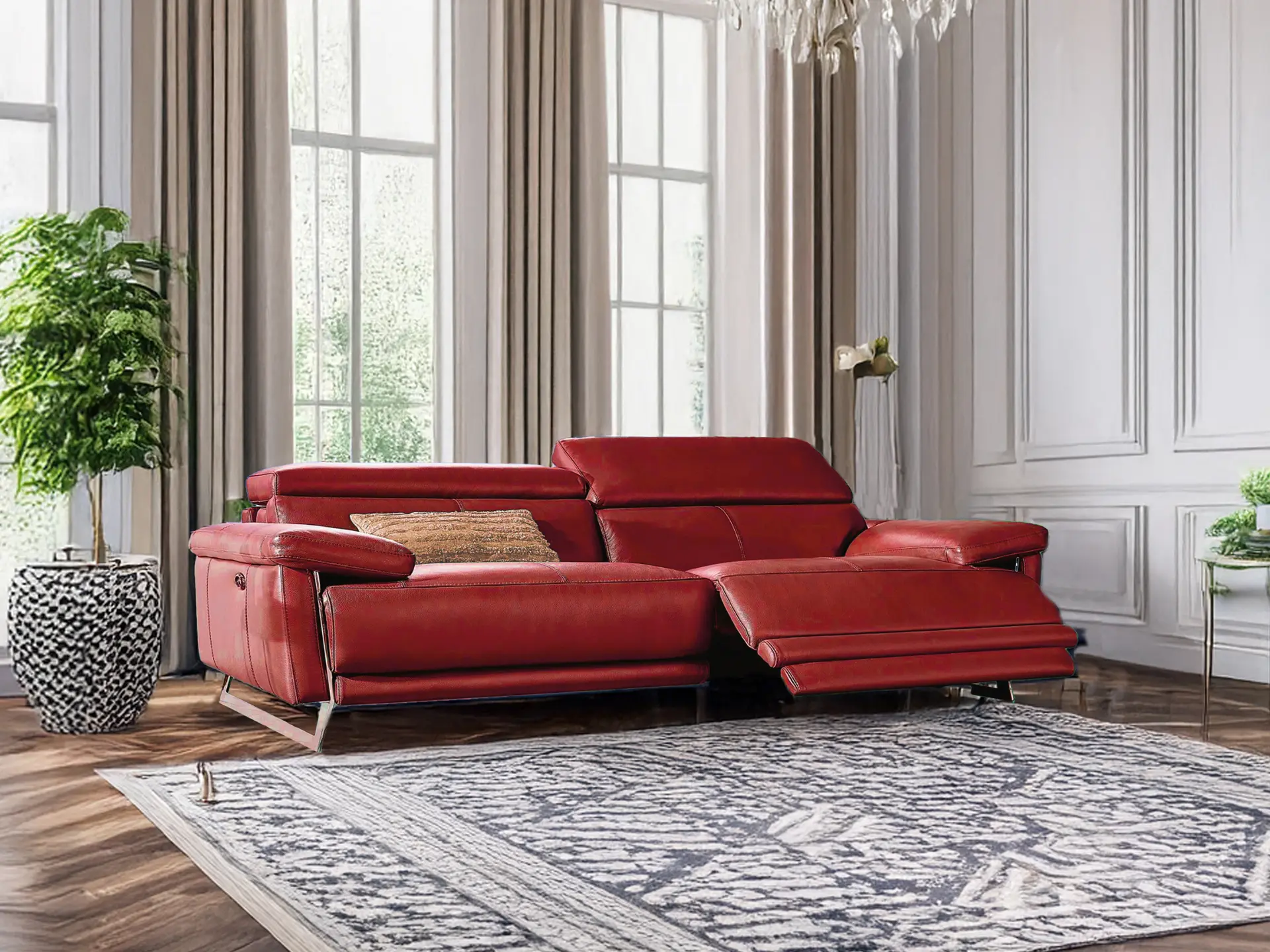 Canapé Ruben canapé contemporain relax cuir têtières décosalon