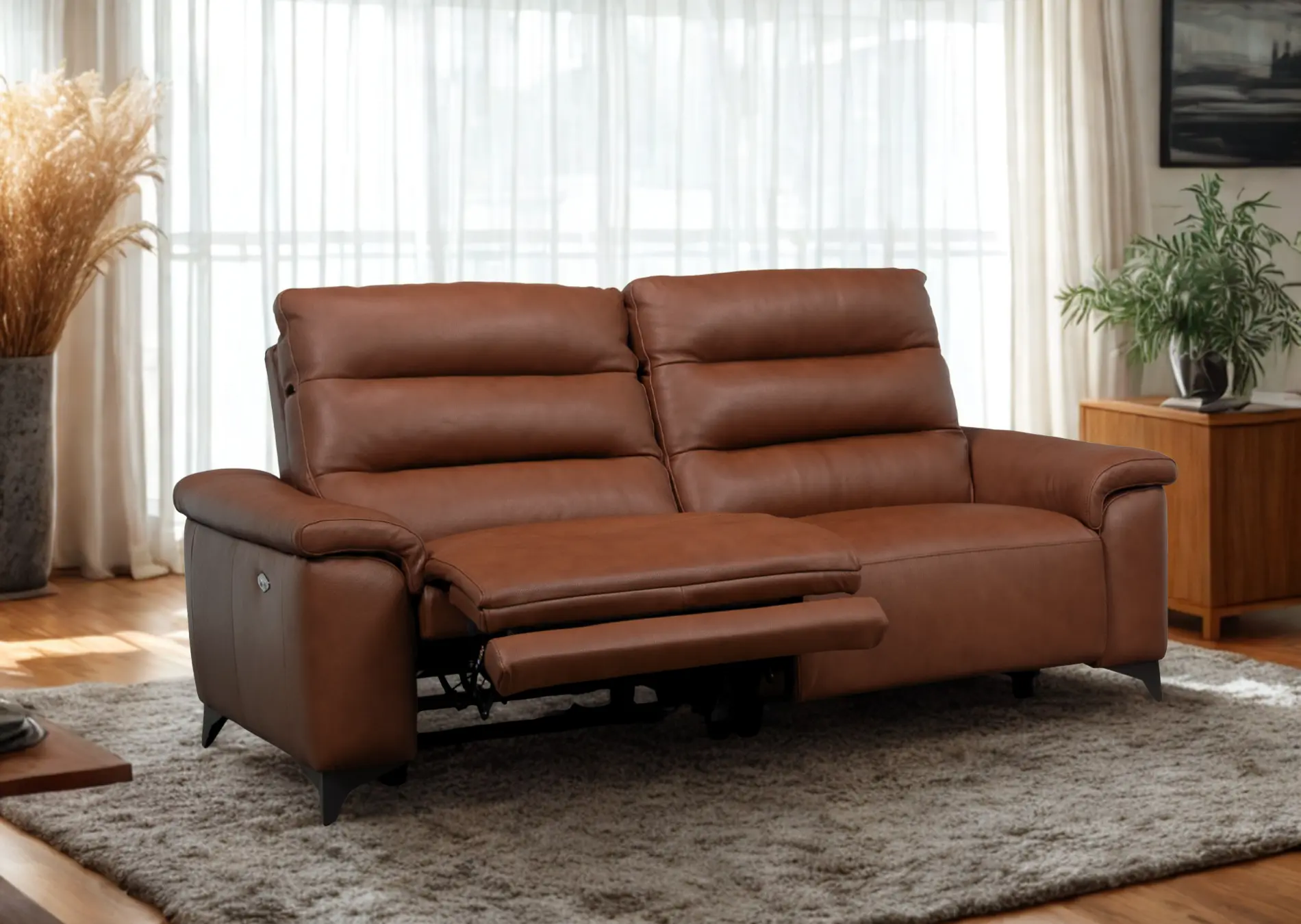 canapé cuir camel avec relax Vitale Décosalon canapé cuir camel avec relax Vitale Décosalon