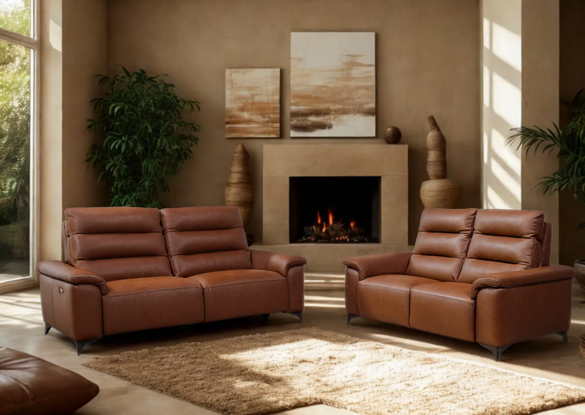 canapé cuir camel avec relax Vitale Décosalon canapé cuir camel avec relax Vitale Décosalon