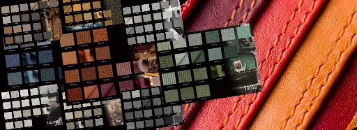 Echantiloons de cui et de tissu Décosalon