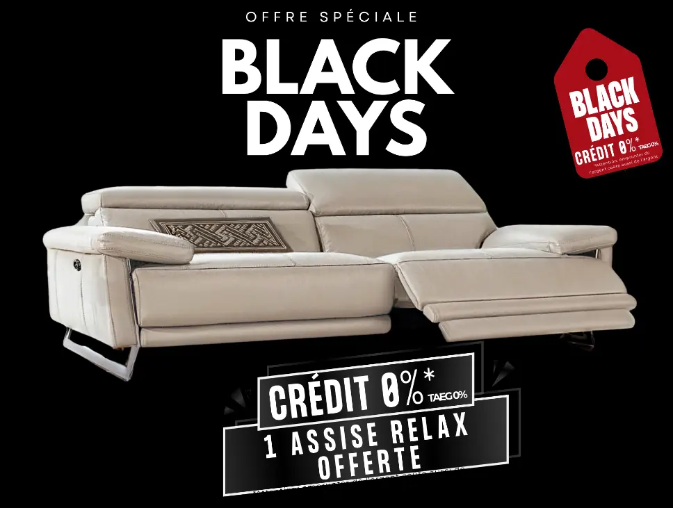 Canapé relax contemporain en cuir beige