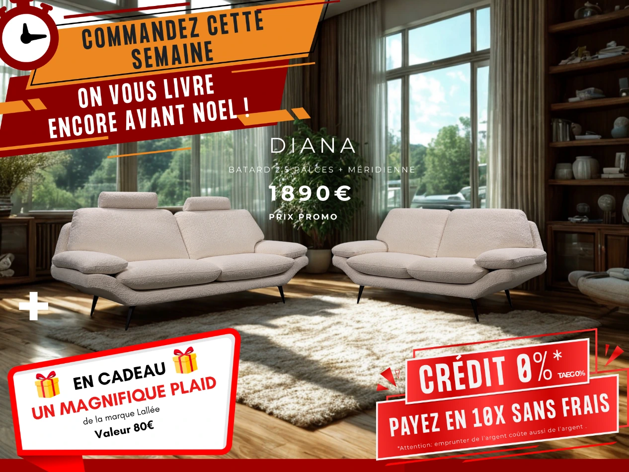 salon contemporain 3+2  tissu bouclette beige 