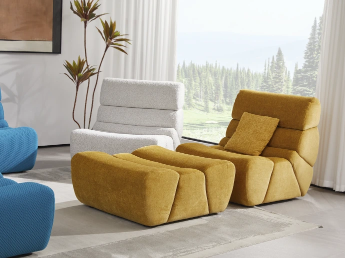 Méridienne confortable en tissu