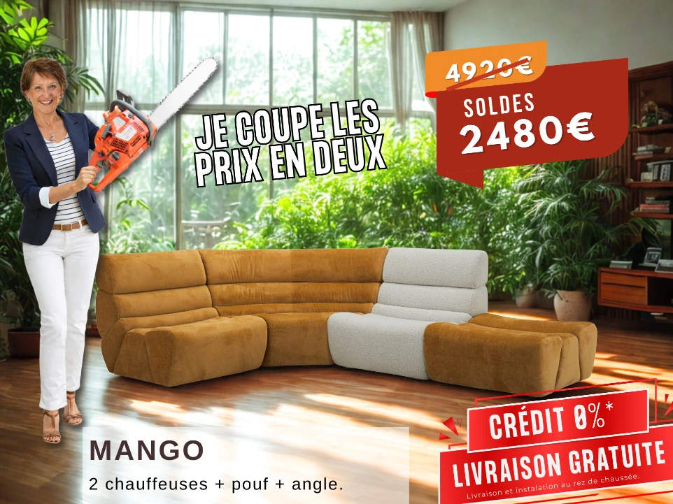 Salon contemporain modulable et ergonomique en solde Décosalon