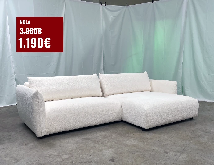 Canapé méridienne tissu bouclette Nola