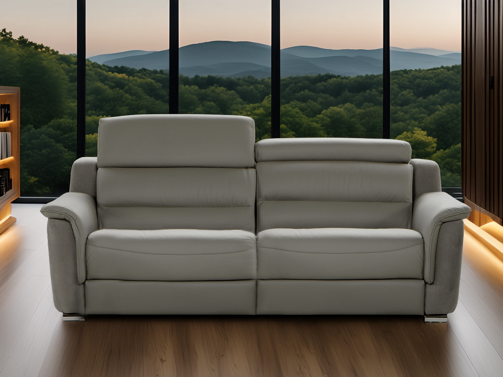 canape en cur gris leo avec relax