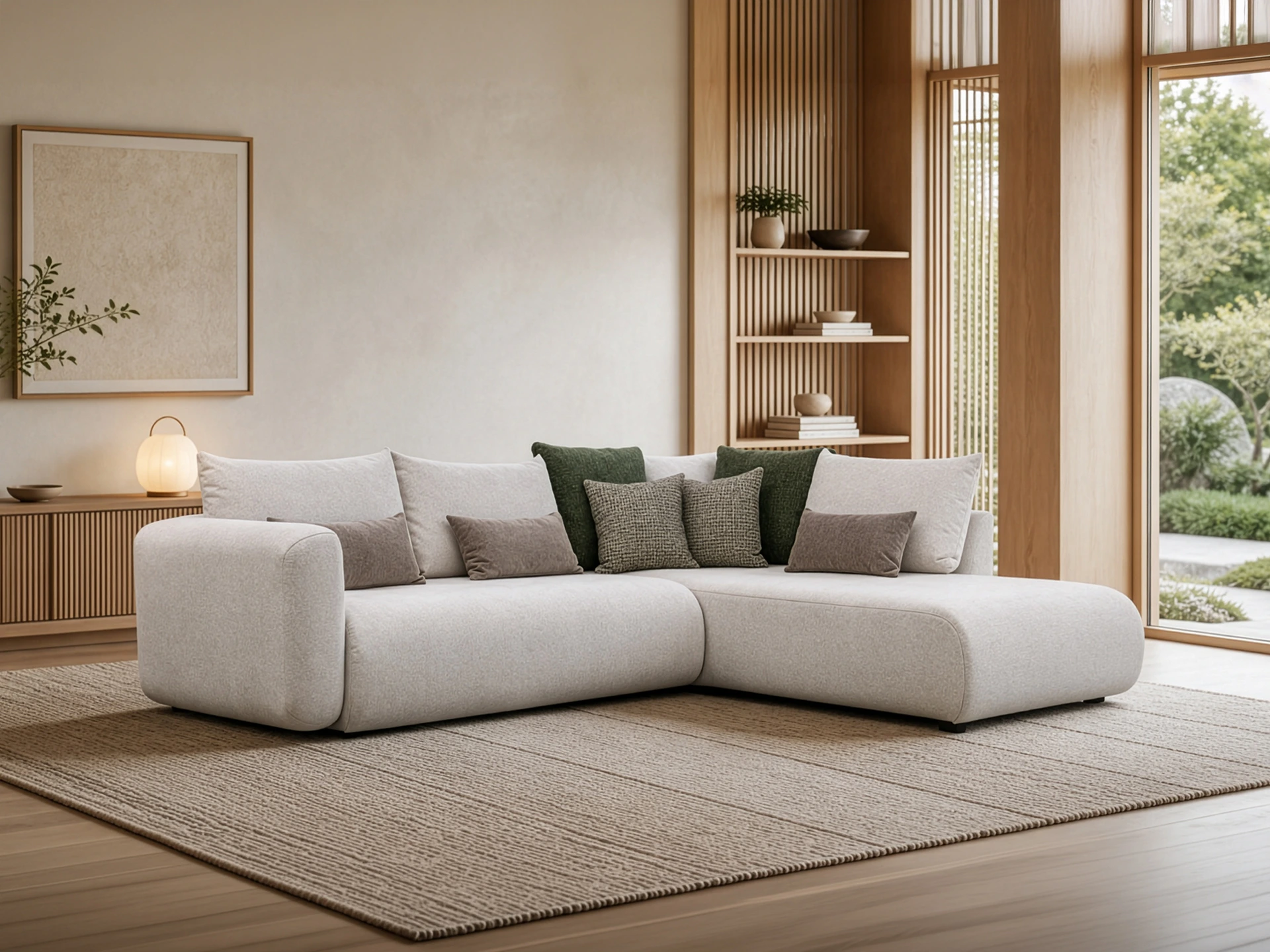 salon d'angle contemporain en tissu