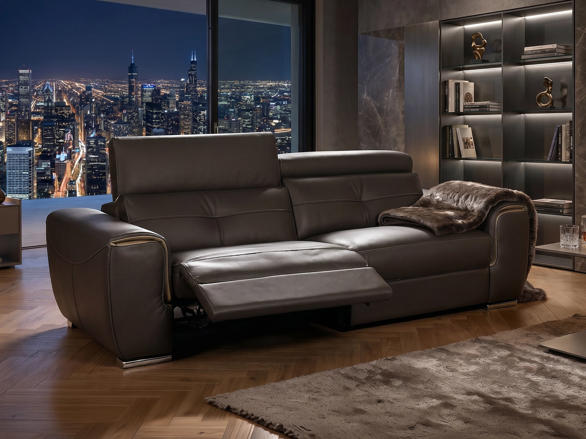 canapé cuir contemporain relax