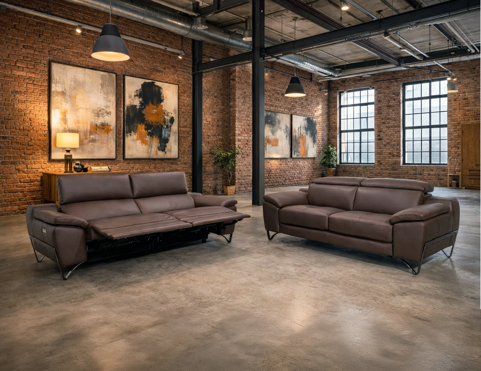 divan 3places + 2 places en cuir