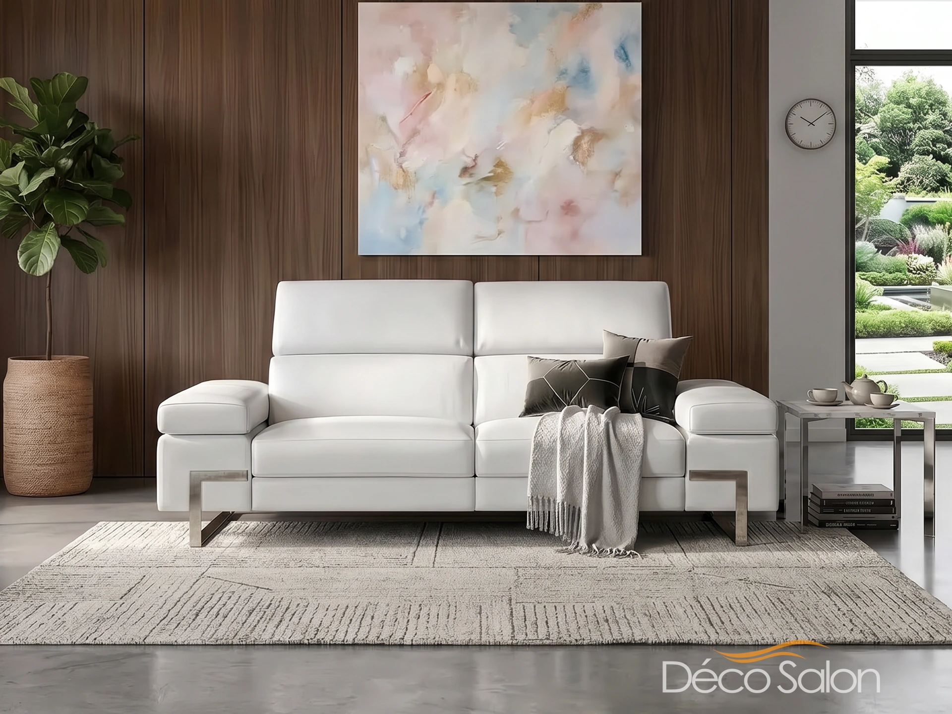 Canapé cur blanc contemporain