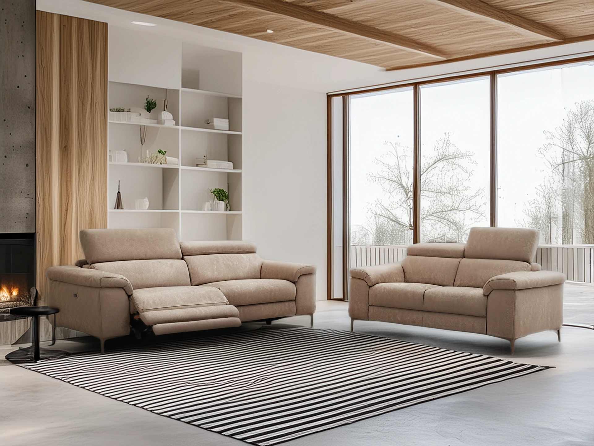 Salon 3+2 john en tissu microfibre