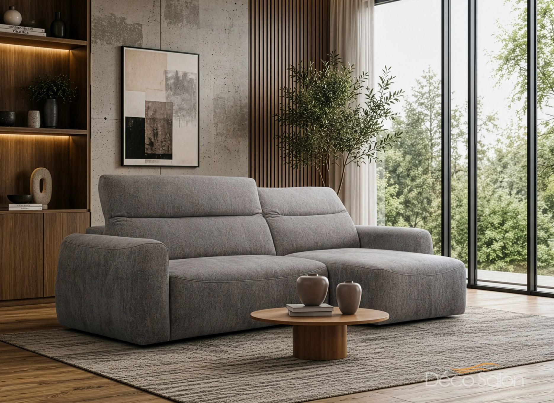 Canapé méridienne avec assise électrique