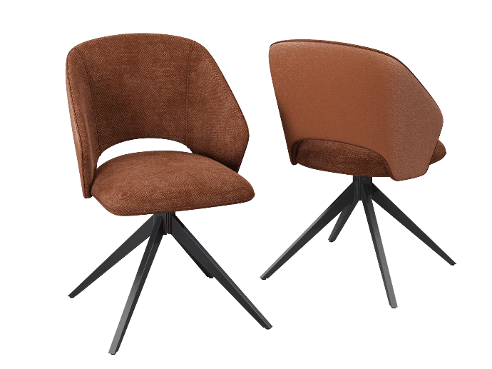 Chaises Baia en tissu Terracota