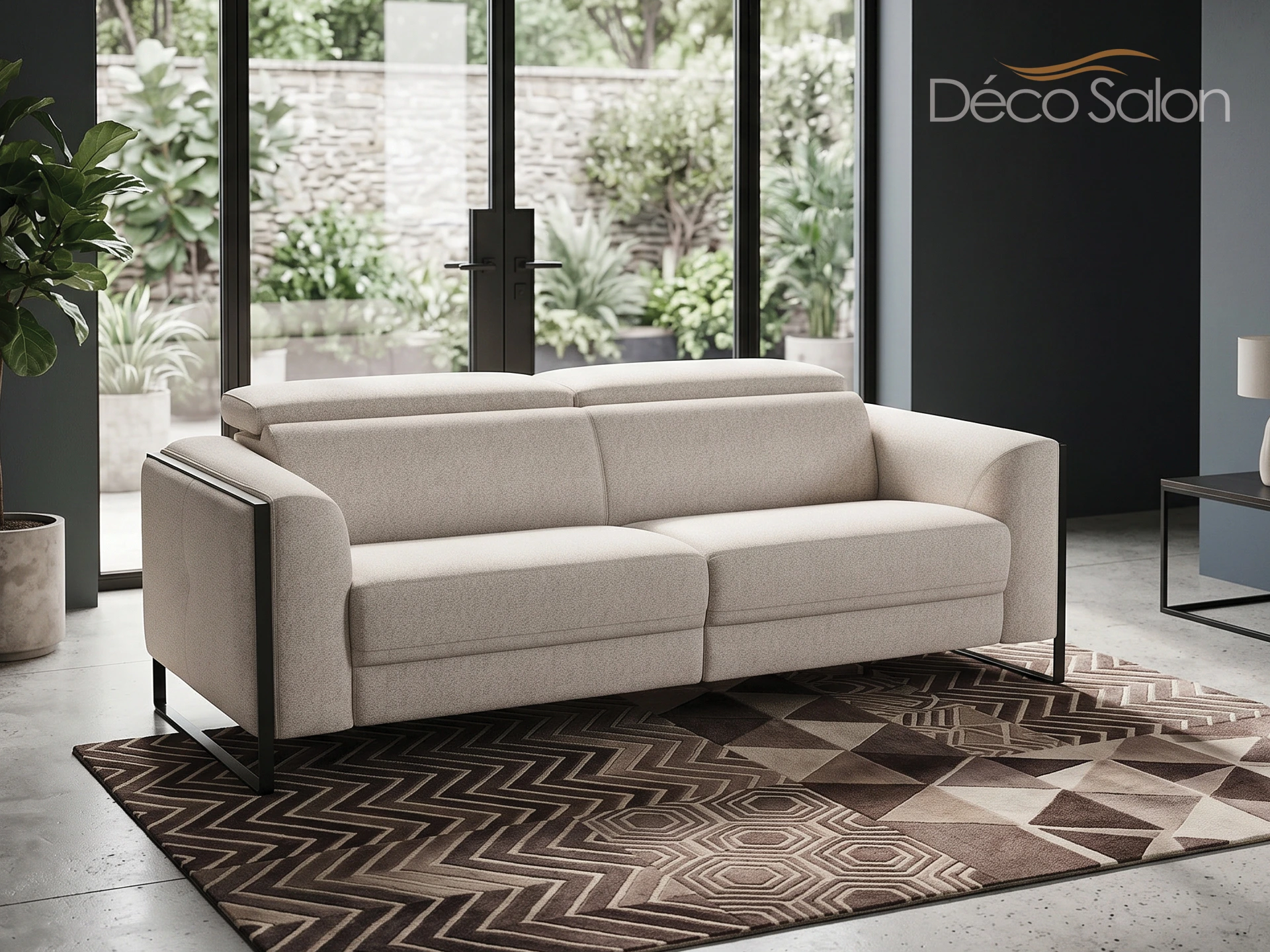 Canapé 3 places en tissu beige