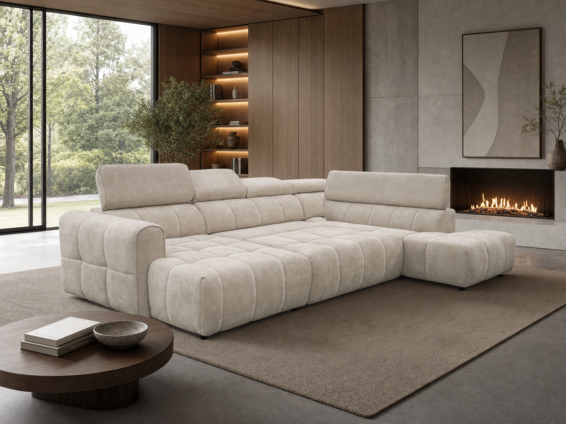 canapé modulable moderne avec assises extensibles électriques