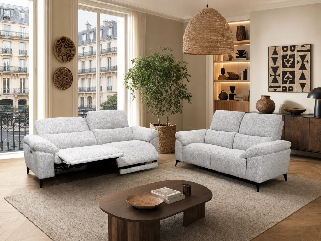 salon 3+2 en promo en tissu