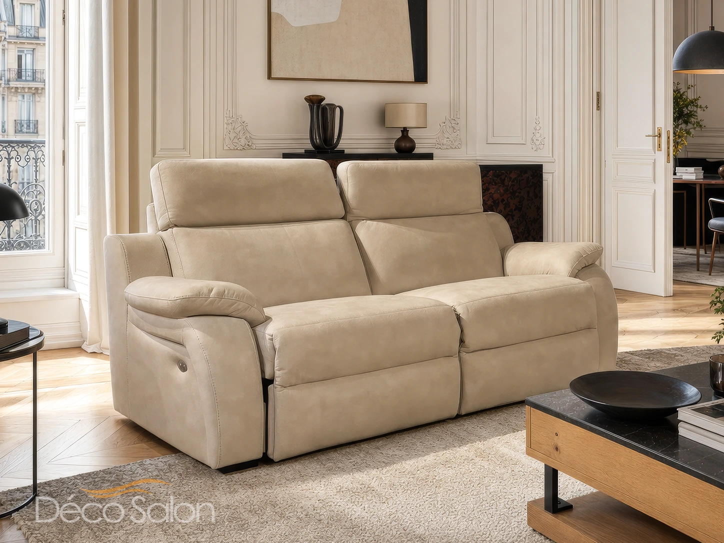canapé en tissu microfibre  chez décosalon