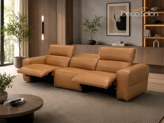 Sofa xxl en cuir avec relax