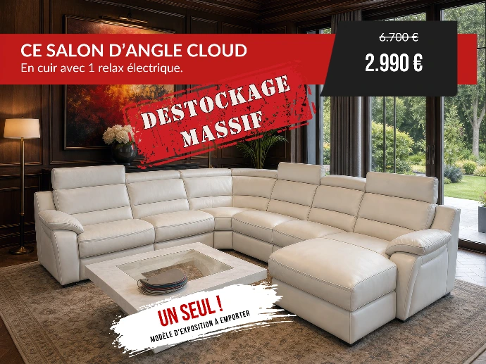 grand salonnen u en cuir Cloud